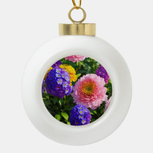 Adorno De Cerámica Tipo Bola Mezcla de flores