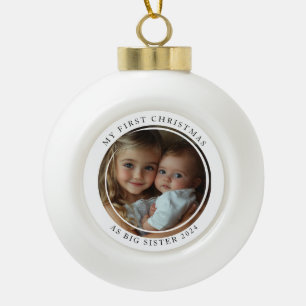 Adorno De Cerámica Tipo Bola Mi primera Navidad como gran hermana foto Personal