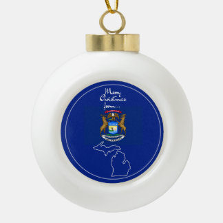 Adorno De Cerámica Tipo Bola Michigan - Ornamento de los "Saludos a los Grandes