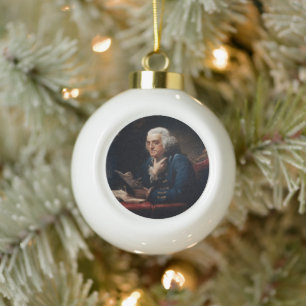 Adorno De Cerámica Tipo Bola Miniatura del retrato, Benjamin Franklin Padre fun