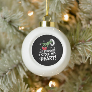 Adorno De Cerámica Tipo Bola Mis alumnos me robaron el corazón Xmas Navidad Pro