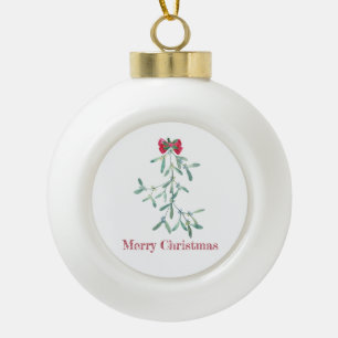 Adorno De Cerámica Tipo Bola Mistletoe