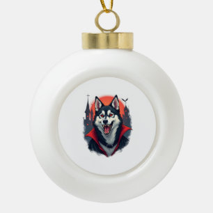Adorno De Cerámica Tipo Bola Mordedura de Husky Vampiro