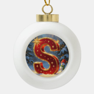 Adorno De Cerámica Tipo Bola Muñeco de Nieve de Navidad Personalizado con la In