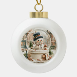 Adorno De Cerámica Tipo Bola Muñeco de nieve globo de nieve lindo