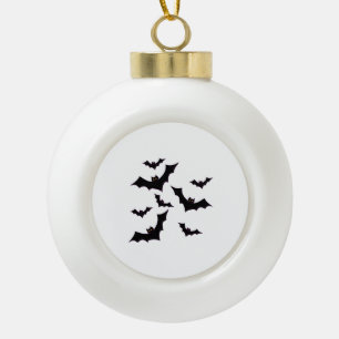 Adorno De Cerámica Tipo Bola Murciélagos de Halloween
