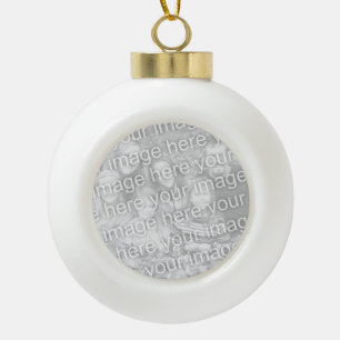 Adorno De Cerámica Tipo Bola Navidad de fotografía personalizado Añadir la im