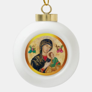 Adorno De Cerámica Tipo Bola Navidad de la Madonna y el niño