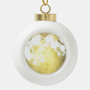 Adorno De Cerámica Tipo Bola Navidad de Luna Llena de Oro