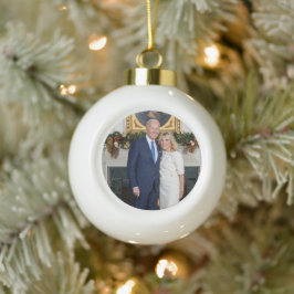 Adorno De Cerámica Tipo Bola Navidad en la Casa Blanca Presidente Joe Biden Fot