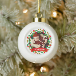 Adorno De Cerámica Tipo Bola Navidad floral primera Navidad del bebé Foto