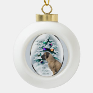 Adorno De Cerámica Tipo Bola Navidad inglés del mastín