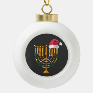 Adorno De Cerámica Tipo Bola Navidad Janucá judío Santa Menorá