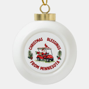 Adorno De Cerámica Tipo Bola Navidad jugando golf en Minnesota vacaciones