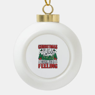 Adorno De Cerámica Tipo Bola Navidad Roba Es Un Sentimiento Reno Trineo Desi