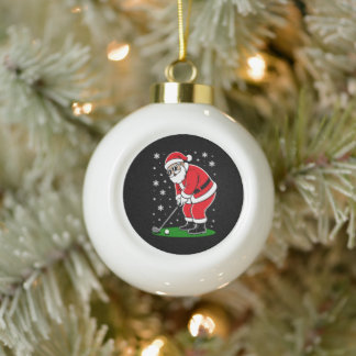 Adorno De Cerámica Tipo Bola Navidad Santa Golf Golfing Copos de Nieve Golfista
