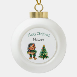 Adorno De Cerámica Tipo Bola Navidades baratos en trolls y luz de árbol