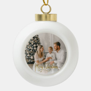 Adorno De Cerámica Tipo Bola Navidades Bendeciendo Elegante Tarjeta de Fotos de