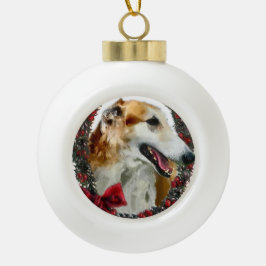 Adorno De Cerámica Tipo Bola Navidades de Borzoi
