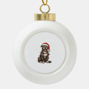 Adorno De Cerámica Tipo Bola Navidades de bulldog de foso iluminan nieve de San