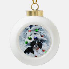 Adorno De Cerámica Tipo Bola Navidades de Cavalier King Charles Spaniel