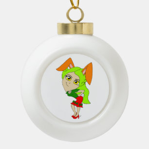 Adorno De Cerámica Tipo Bola navidades de cerámica chibi bunnygirl ornamen