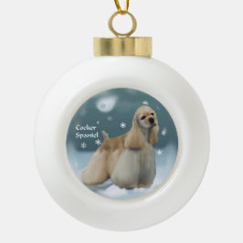 Adorno De Cerámica Tipo Bola Navidades de Cocker Spaniel Regalos