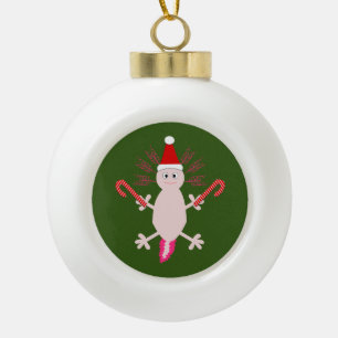Adorno De Cerámica Tipo Bola Navidades de Cute Axolotl