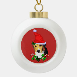 Adorno De Cerámica Tipo Bola Navidades de Cute Beagle Puppy