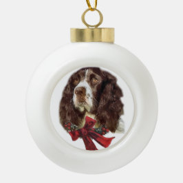 Adorno De Cerámica Tipo Bola Navidades de English Springer Spaniel