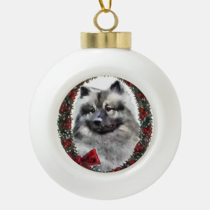 Adorno De Cerámica Tipo Bola Navidades de Keeshond