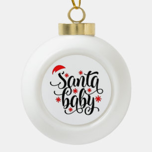 Adorno De Cerámica Tipo Bola Navidades de la Invitación de embarazo de Santa Ma
