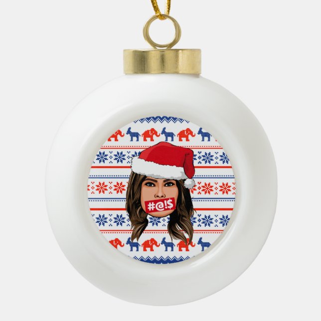 Adorno De Cerámica Tipo Bola NAVIDADES de MELANIA TRUMP (Anverso)