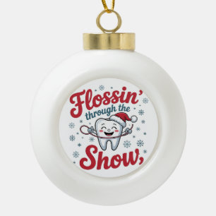 Adorno De Cerámica Tipo Bola Navidades de navidad graciosos de la nieve
