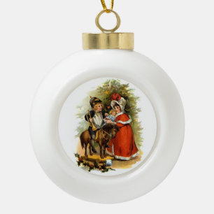 Adorno De Cerámica Tipo Bola Navidades de Niños de la Vintage