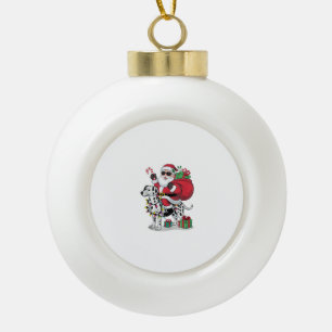 Adorno De Cerámica Tipo Bola Navidades de perros de Dalmacia que iluminan Santa