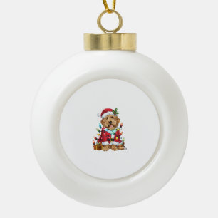 Adorno De Cerámica Tipo Bola Navidades de perros de Santa Labradoodle