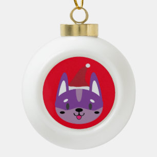 Adorno De Cerámica Tipo Bola Navidades de Santa Paws ¡Ball Ball!
