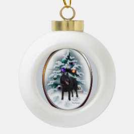 Adorno De Cerámica Tipo Bola Navidades de Schipperke