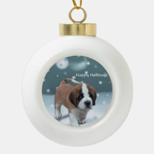 Adorno De Cerámica Tipo Bola Navidades de St Bernard