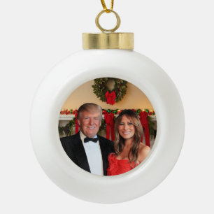 Adorno De Cerámica Tipo Bola Navidades de Trump: Donald y Melania