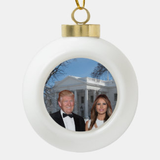 Adorno De Cerámica Tipo Bola Navidades de Trump: Donald y Melania