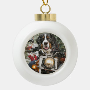 Adorno De Cerámica Tipo Bola Navidades en motocicleta del Gran Suizo Montañismo