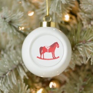 Adorno De Cerámica Tipo Bola Navidades escandinavos rodando caballo