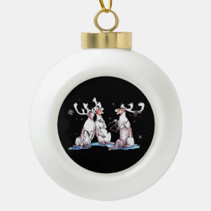 Adorno De Cerámica Tipo Bola Navidades festivos cantando la vida silvestre Cari