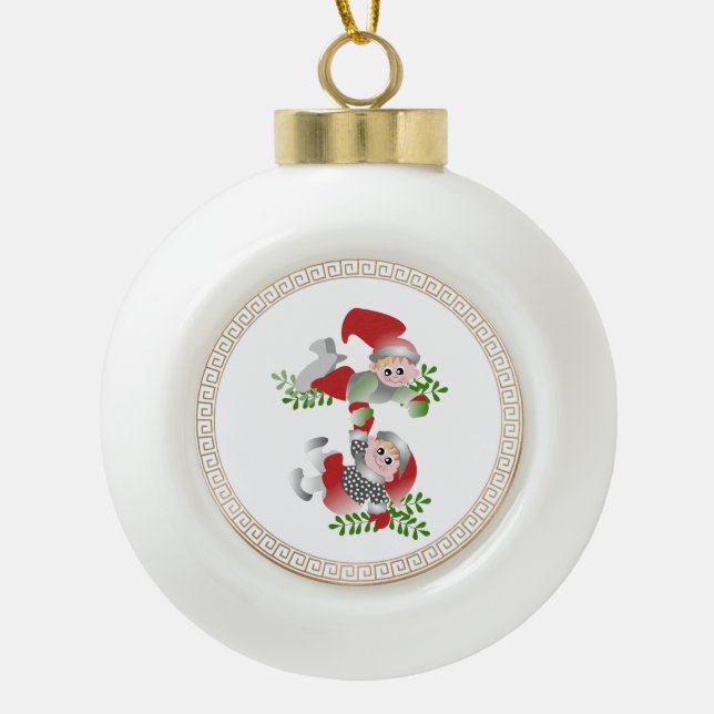 Adorno De Cerámica Tipo Bola Navidades Figuras danesas (Anverso)