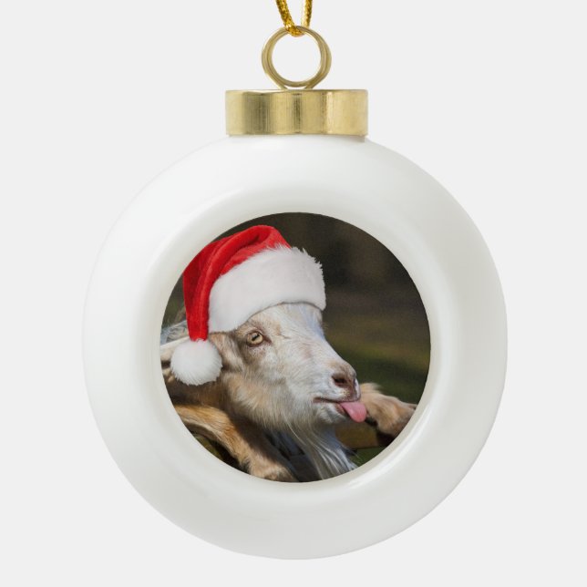Adorno De Cerámica Tipo Bola Navidades Goat (Anverso)