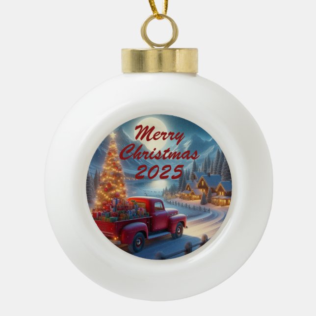 Adorno De Cerámica Tipo Bola Navidades mágicos hasta entrega (Anverso)