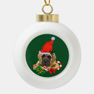 Adorno De Cerámica Tipo Bola Navidades Mastiff de Inglaterra