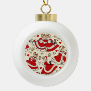 Adorno De Cerámica Tipo Bola Navidades Ornamento de bolas de cerámica, de época